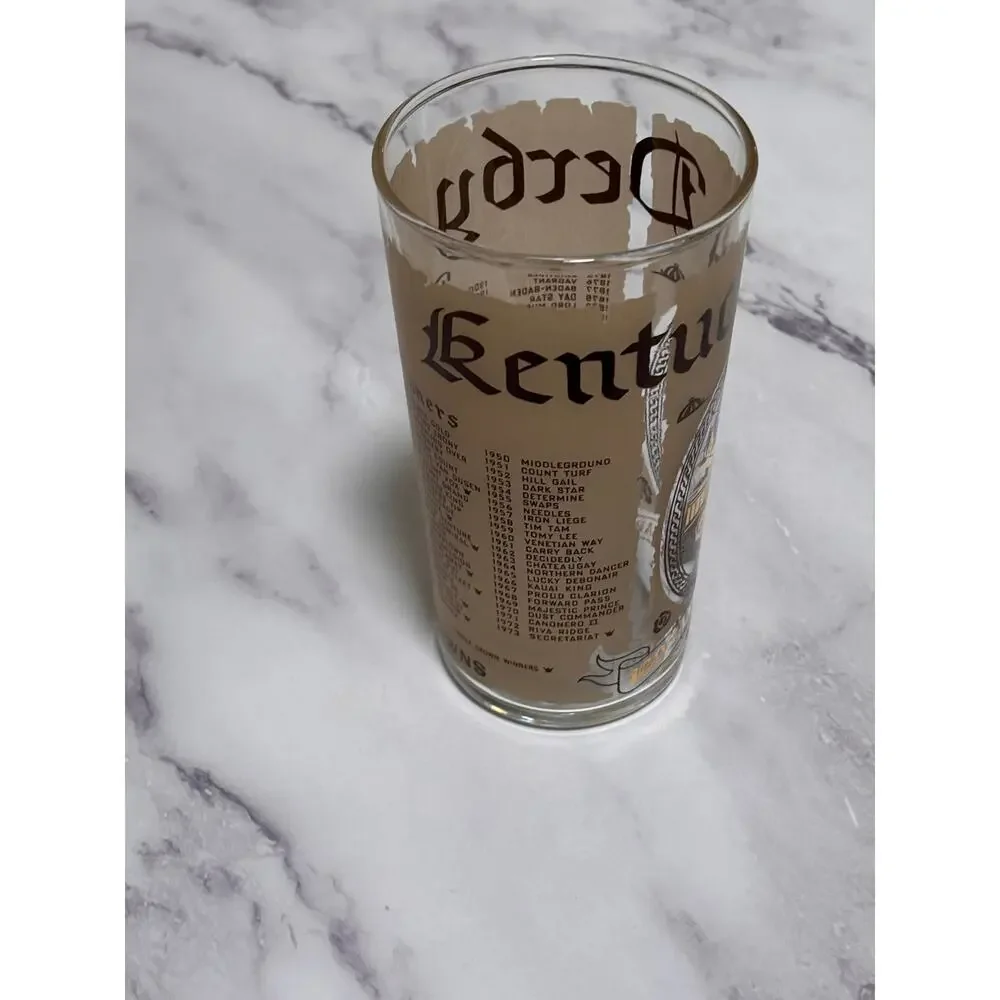 1974 Kentucky Derby Glass Official 100th Anniversary Churchill Downs Horse Race